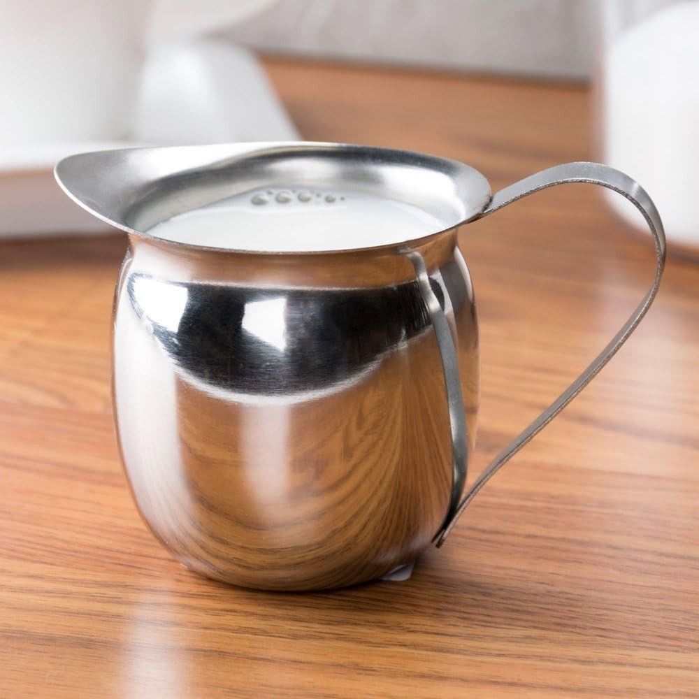 8oz Stainless Steel Bell Coffee Creamer Pitchers, Winco BCS-8   Brand New